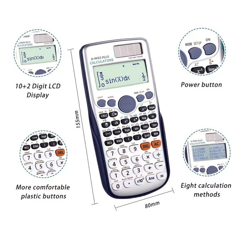 آلة حاسبة علمية Fx991Esplus الجيل الثاني للطلاب بشعار ملون - Image 5